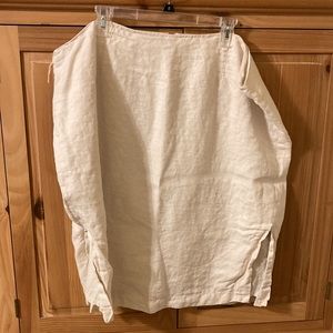 Talbots natural linen skirt with side slits 22W